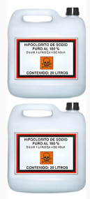 2 Hipocloritos de Sodio al 100% (20LTS c/u)