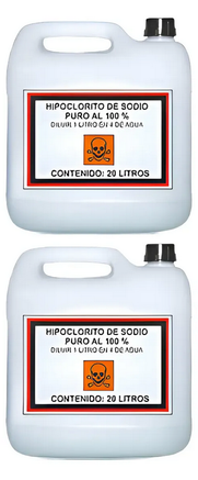 2 Hipocloritos de Sodio al 100% (20LTS c/u)
